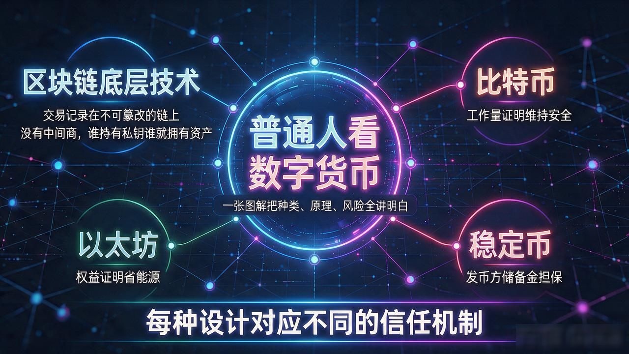 普通人看数字货币：一张图解把种类、原理、风险全讲明白