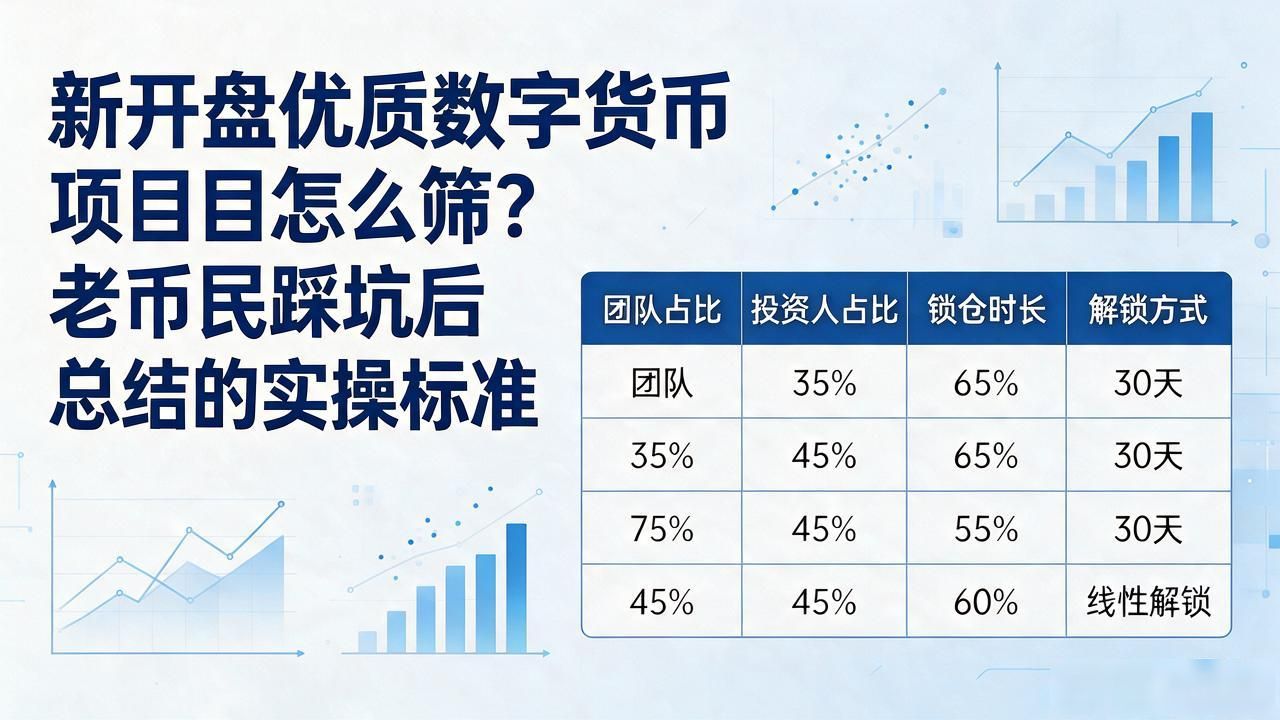 新开盘优质数字货币项目怎么筛？老币民踩坑后总结的实操标准