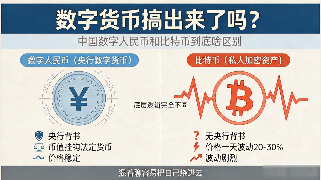 数字货币搞出来了吗？中国数字人民币和比特币到底啥区别