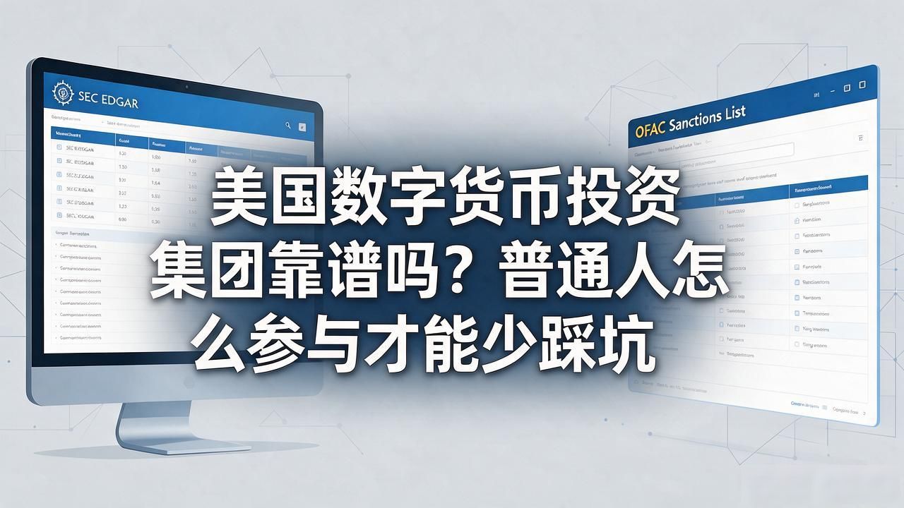美国数字货币投资集团靠谱吗？普通人怎么参与才能少踩坑