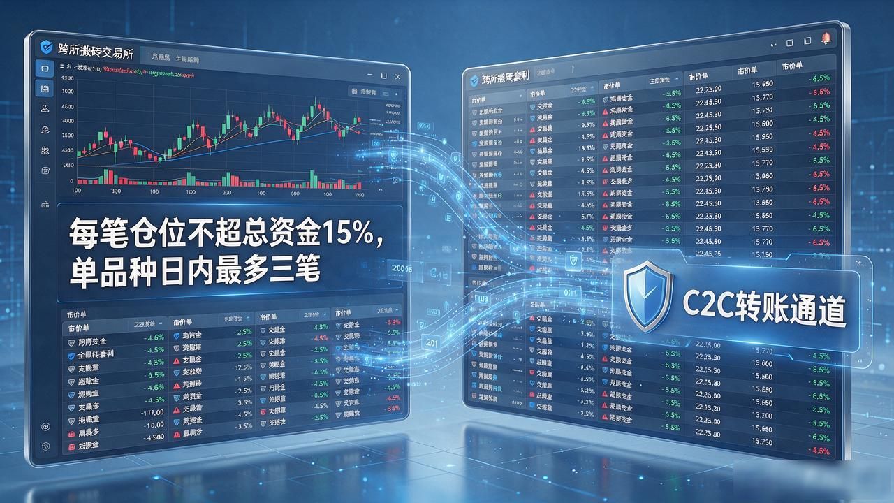 数字货币套利交易方案，跨所搬砖的价差怎么抓、风险怎么控