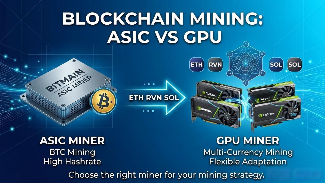 各种区块链矿工怎么选？一文看懂ASIC、GPU与CPU的区别