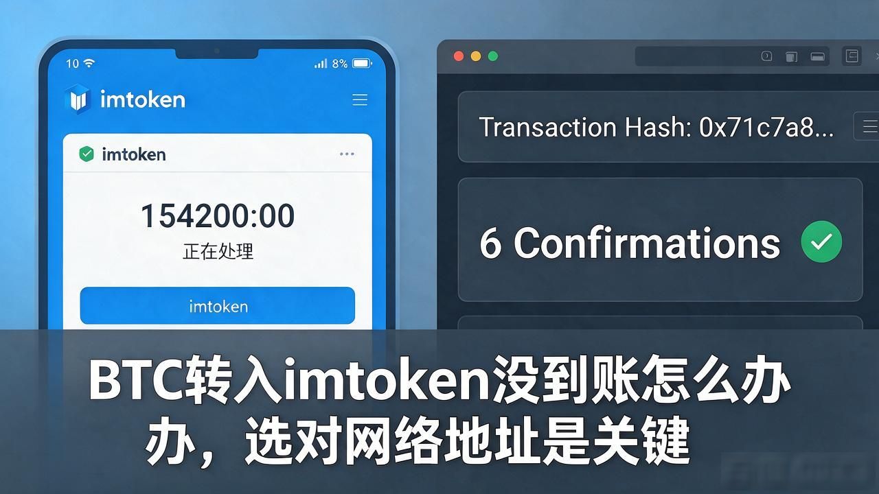 BTC转入imtoken没到账怎么办，选对网络地址是关键