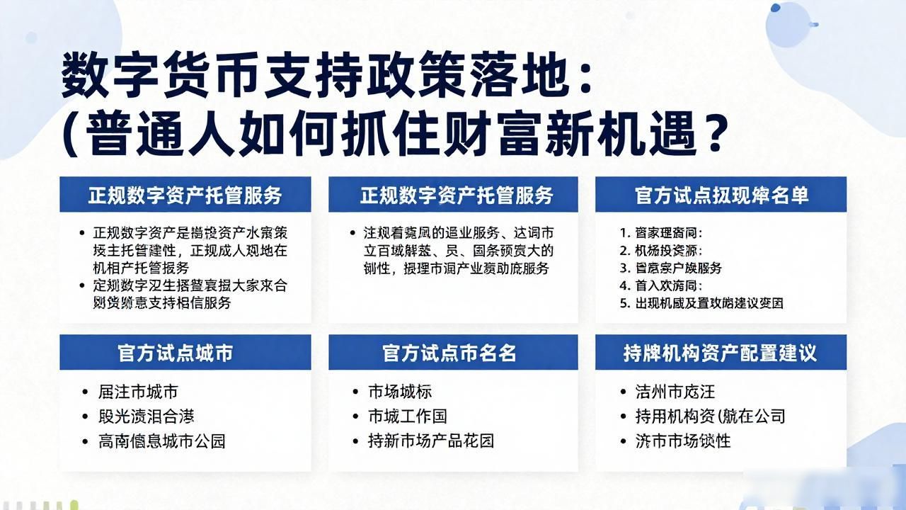 数字货币支持政策落地：普通人如何抓住财富新机遇？