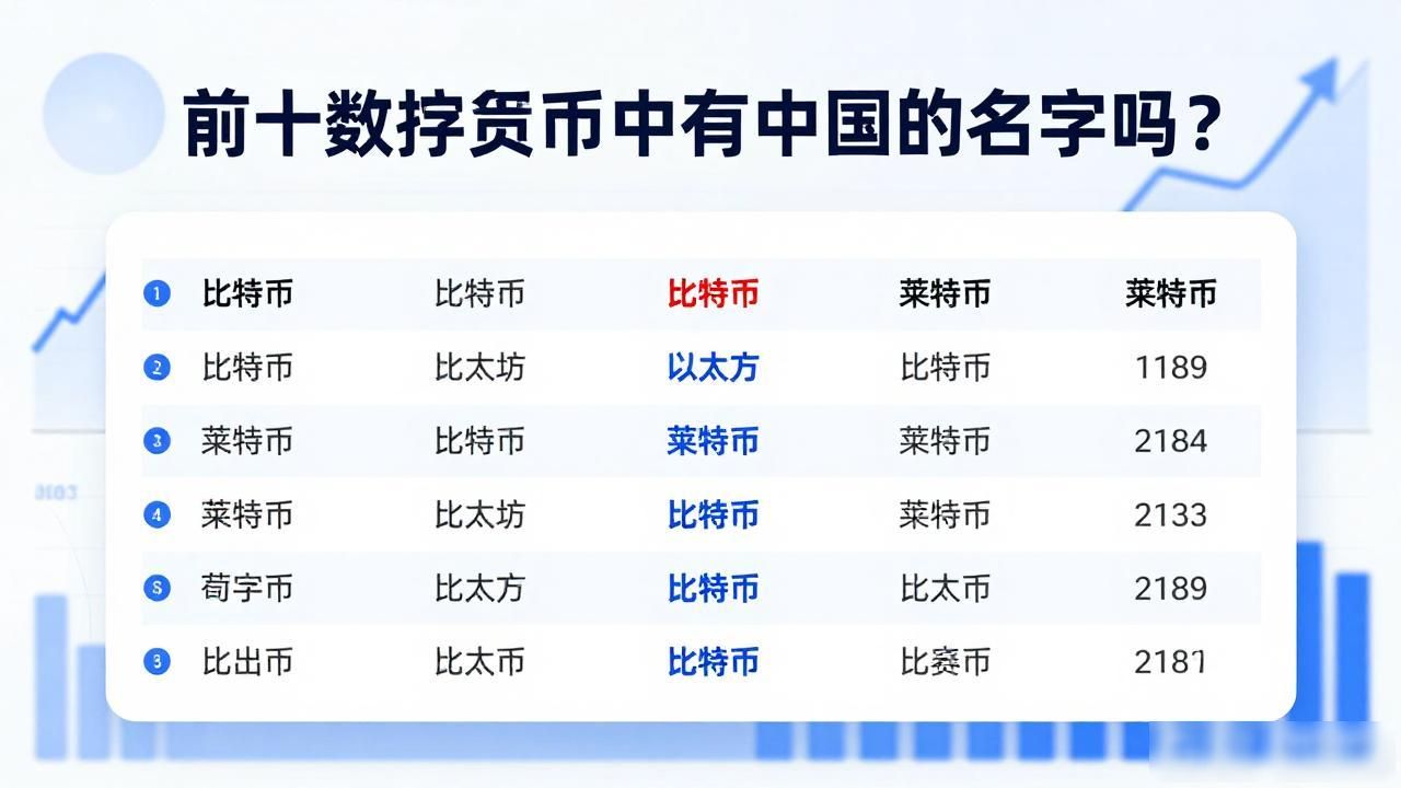 前十数字货币中有中国的名字吗?