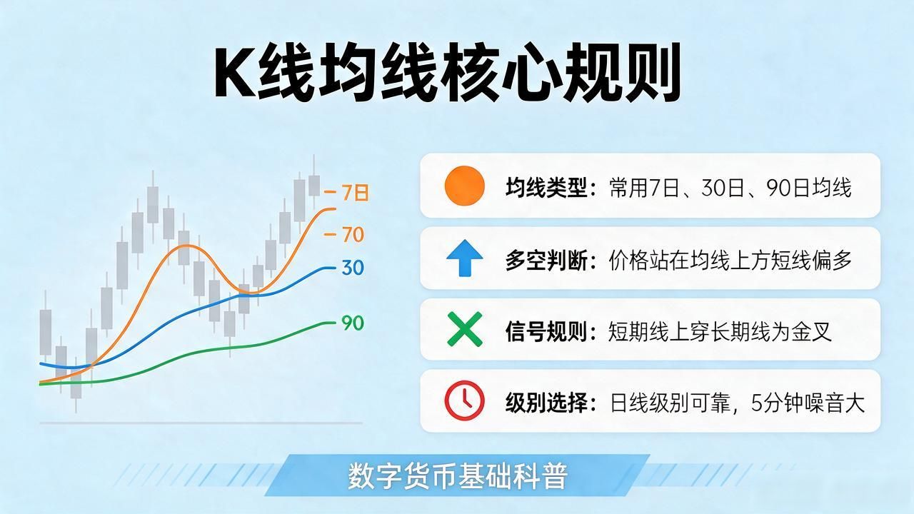 刚学看数字货币涨跌图？K线、均线、量价这三样一次讲明白