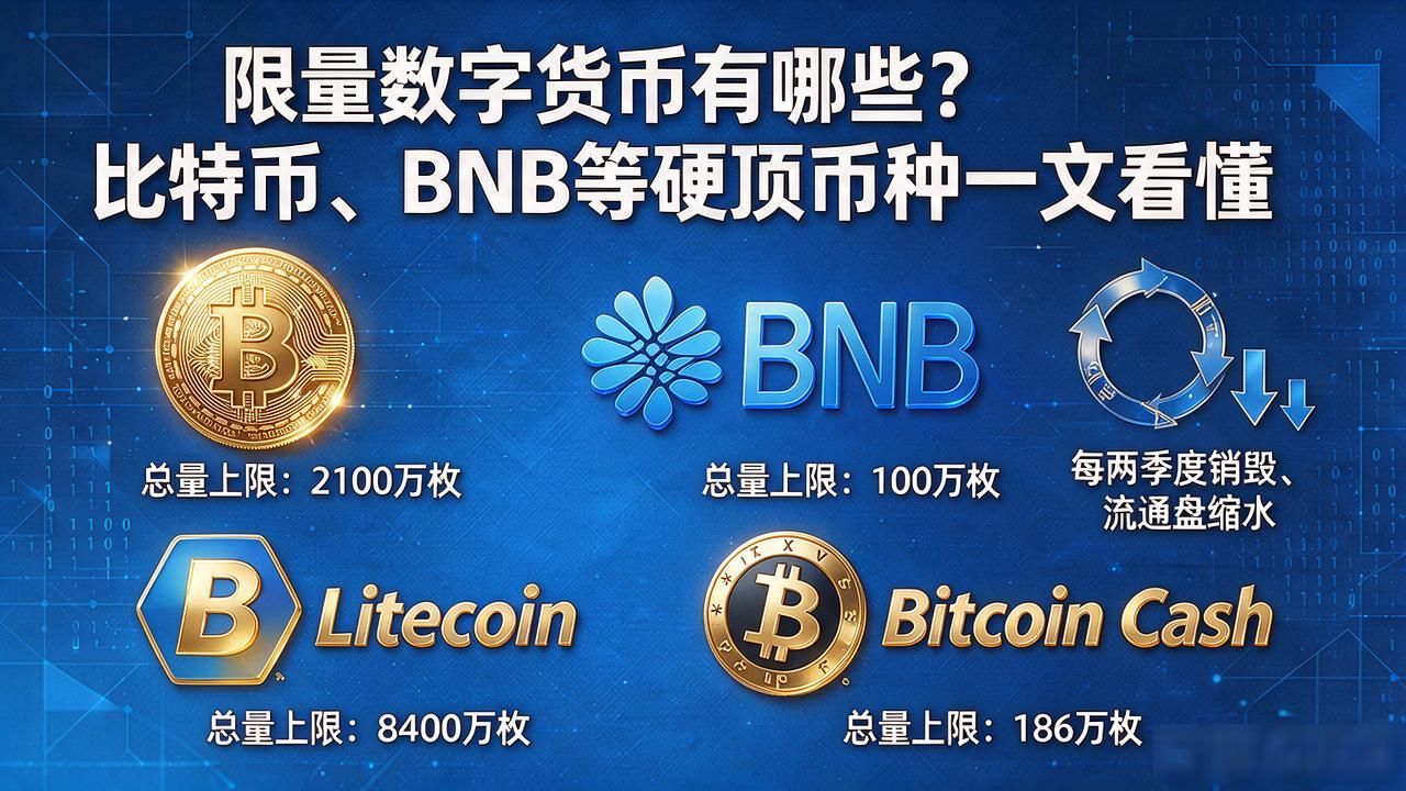 限量数字货币有哪些？比特币、BNB等硬顶币种一文看懂